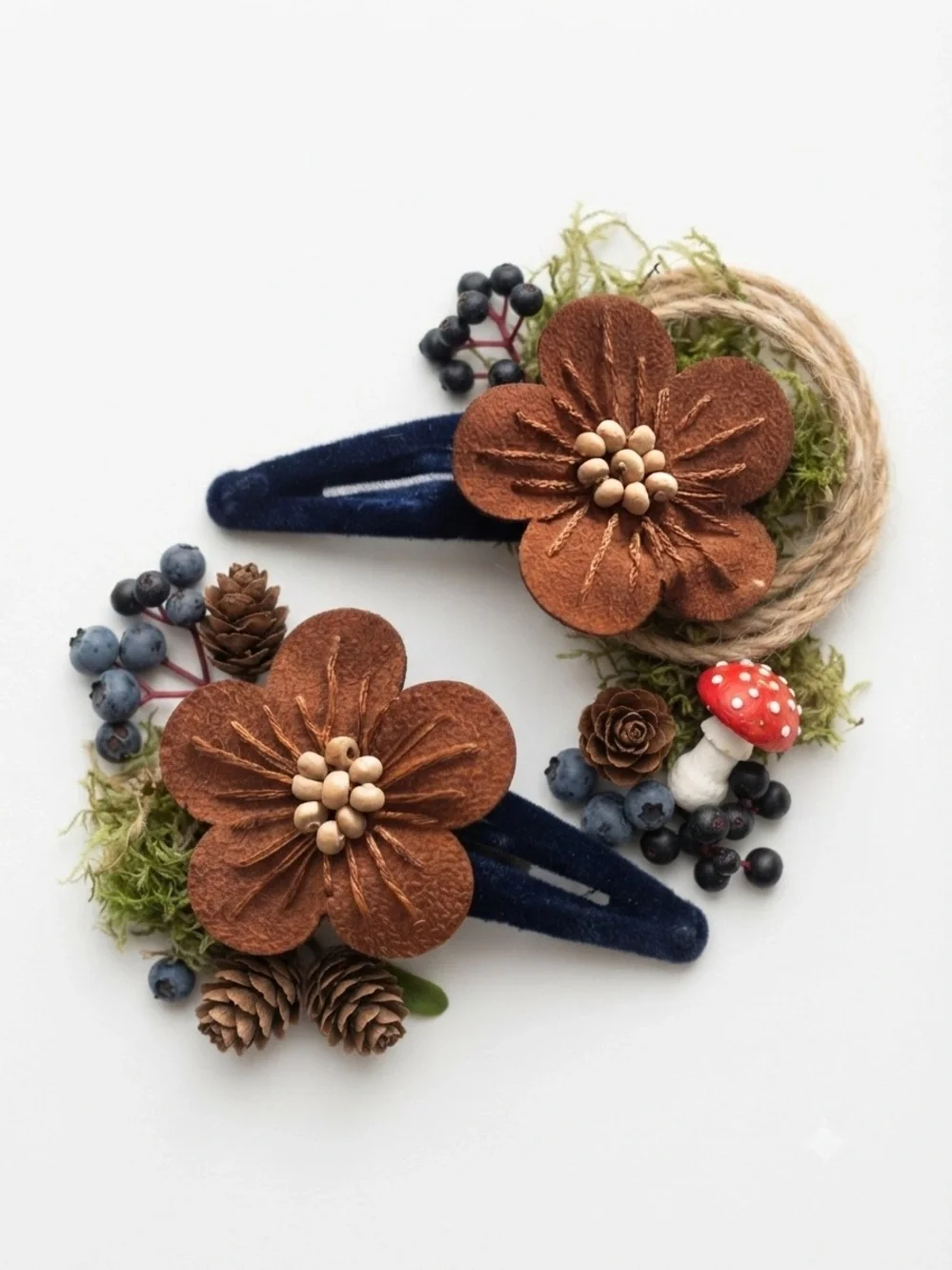 Handmade Flower Hair Clip Set – Woodland Blossom Kids Hair Accessories